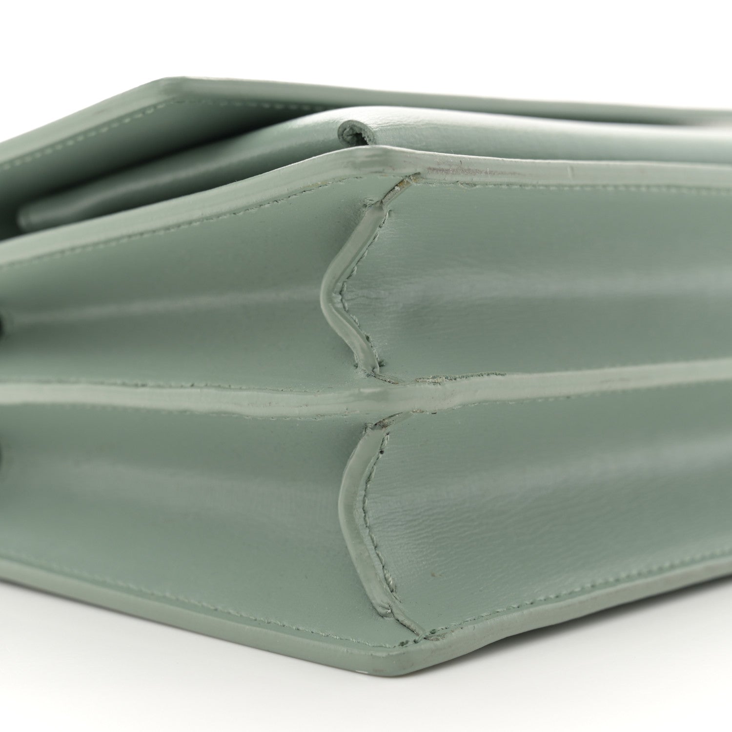 Saint Laurent Calfskin Small Monogram Sunset Vert Opaline 9 of 15