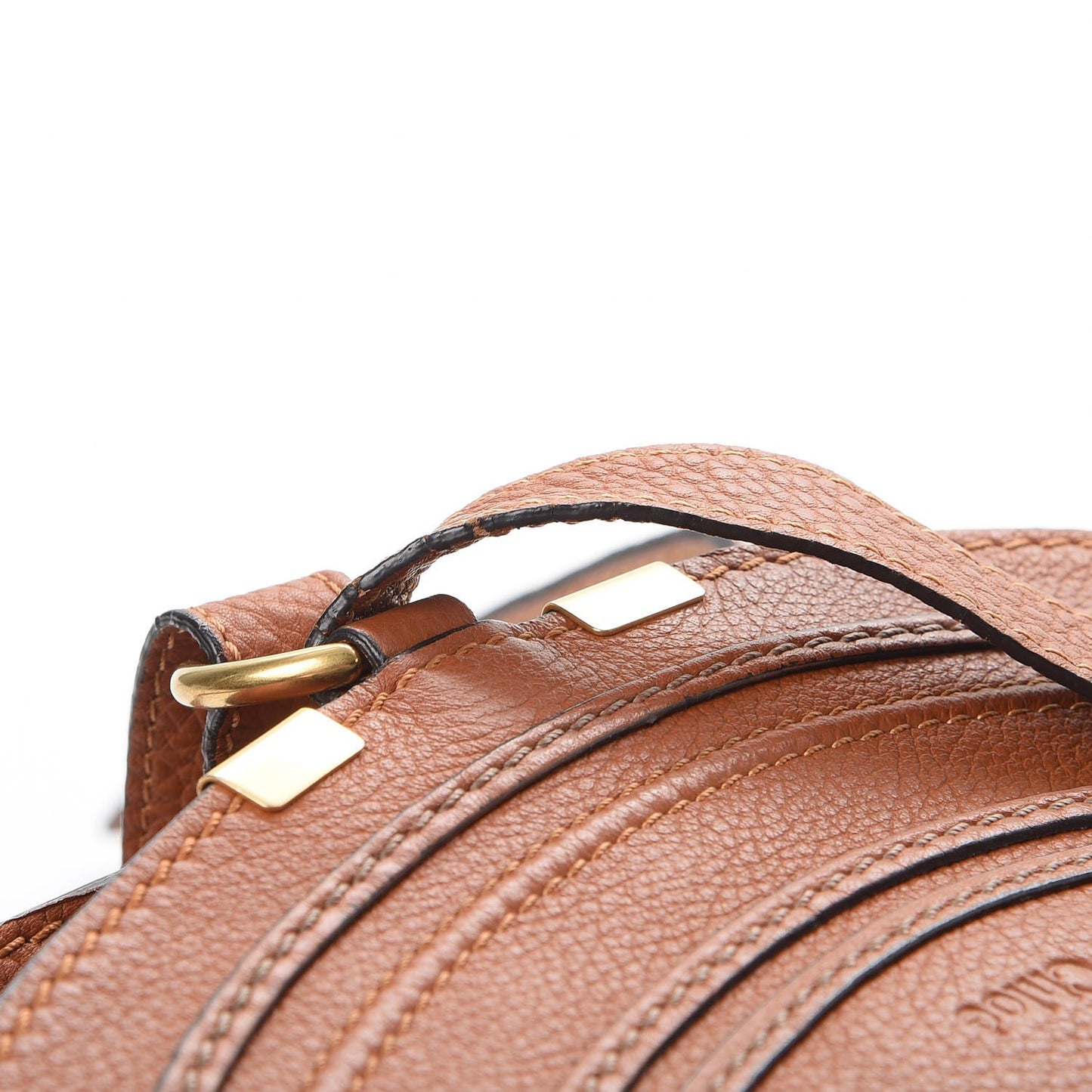 Calfskin Medium Marcie Round Crossbody Bag Tan