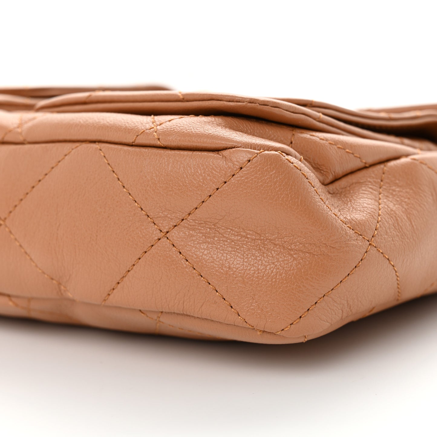 Shiny Calfskin Quilted Small Supple Twins Hobo Bag Brown