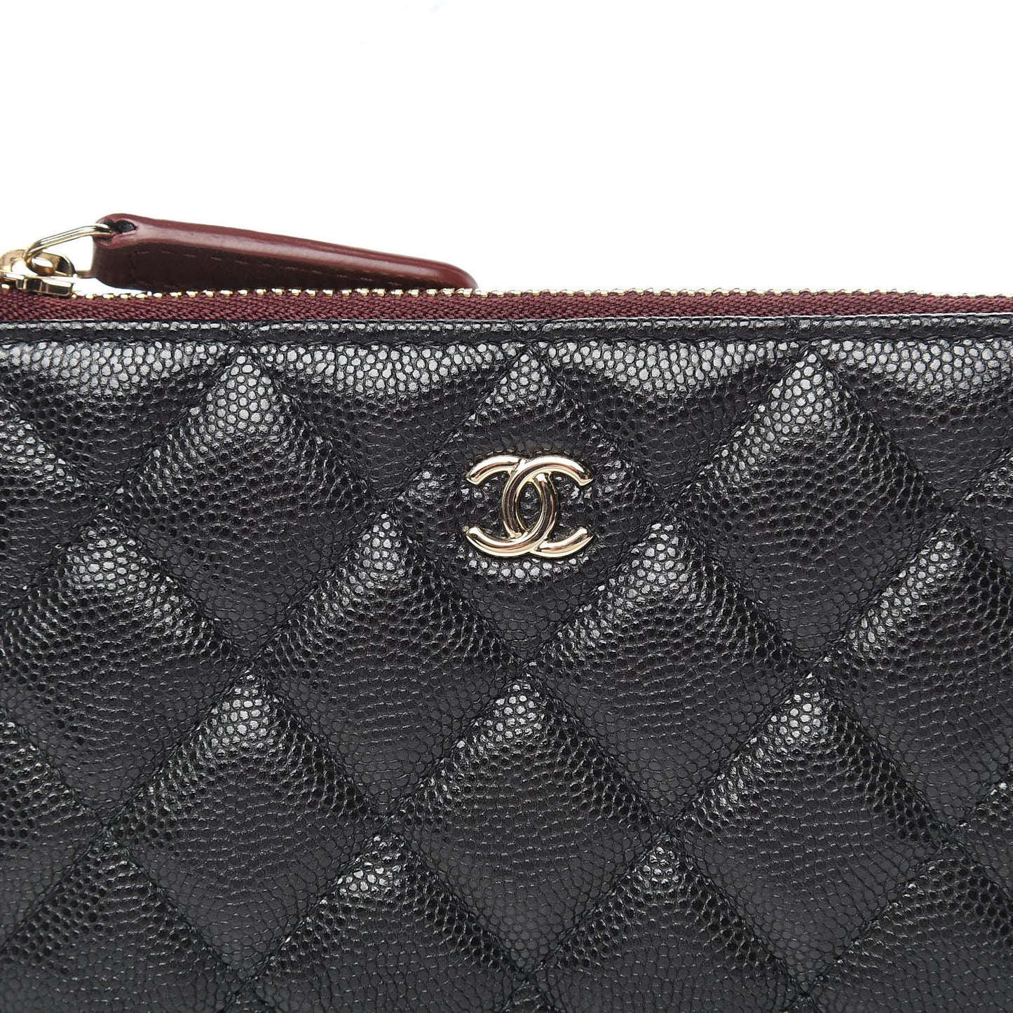Caviar Quilted Small Cosmetic Case Black