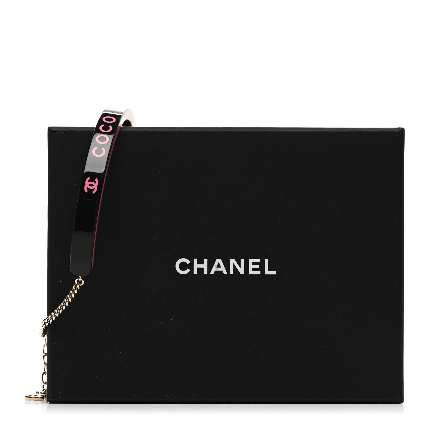Chanel Resin Logo Choker Pink Black 6 of 6