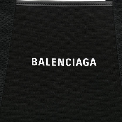 Balenciaga Cotton Canvas Calfskin S Navy Cabas Black 11 of 11
