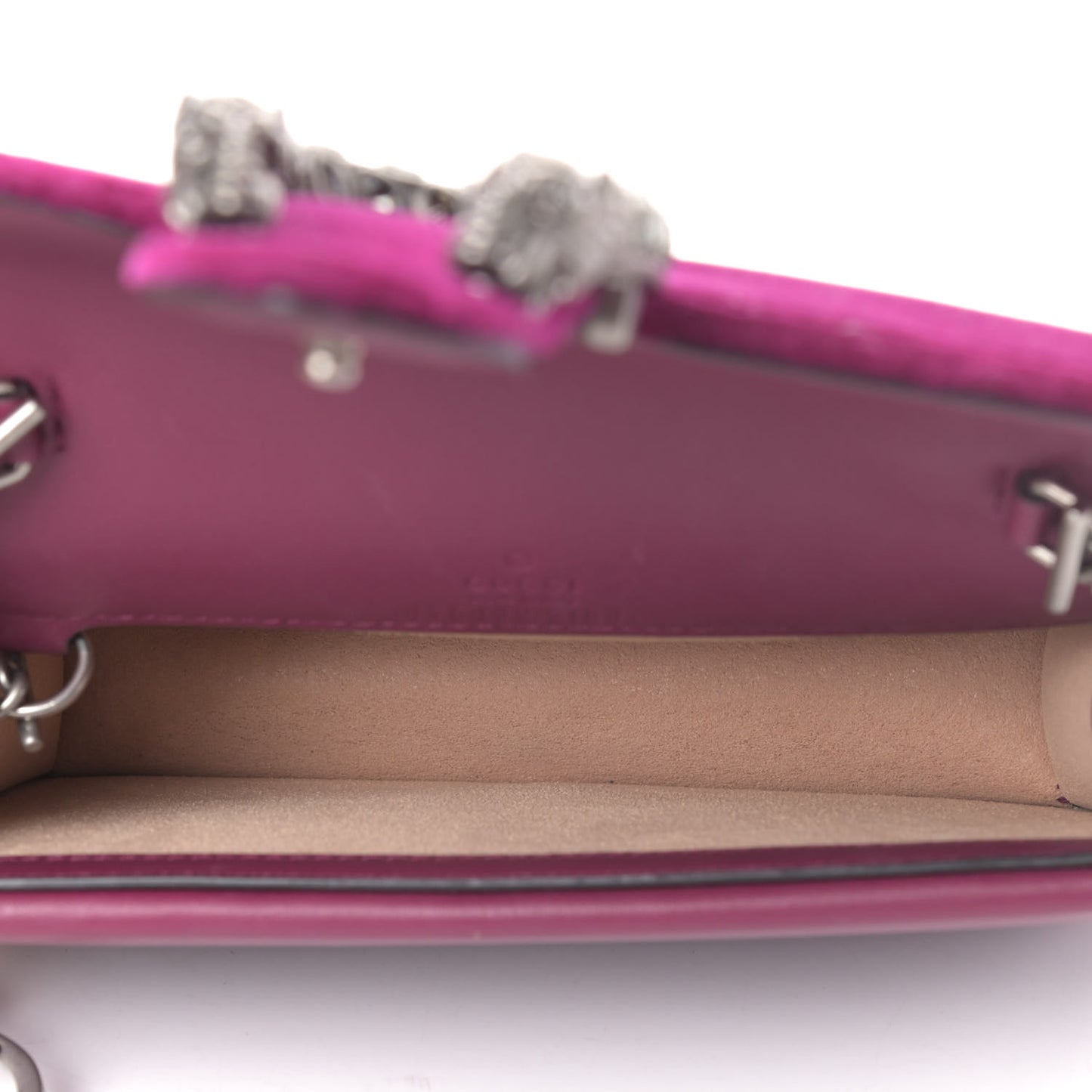 Velvet Super Mini Dionysus Shoulder Bag Fuchsia Violet Cyclamen