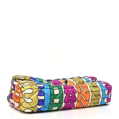 Chanel Printed Fabric Quilted Logo Single Flap Bag Multicolor 4 of 9