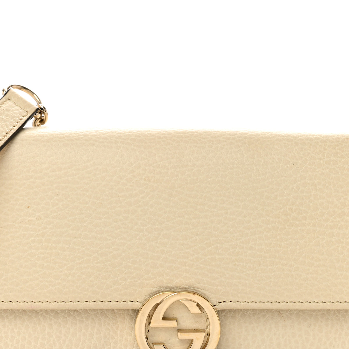 Dollar Calfskin Interlocking G Chain Wallet Ivoire