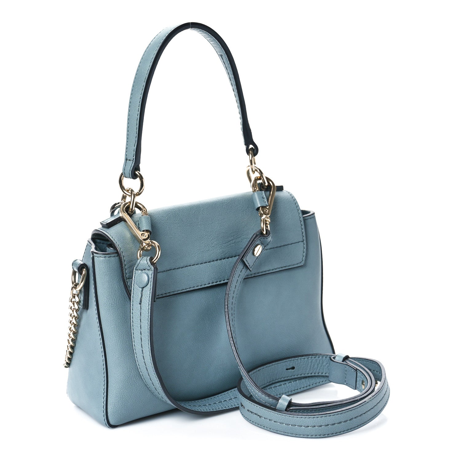 Chloe Calfskin Mini Faye Day Shoulder Bag Cloudy Blue Chloe Calfskin Mini Faye Day Shoulder Bag Cloudy Blue