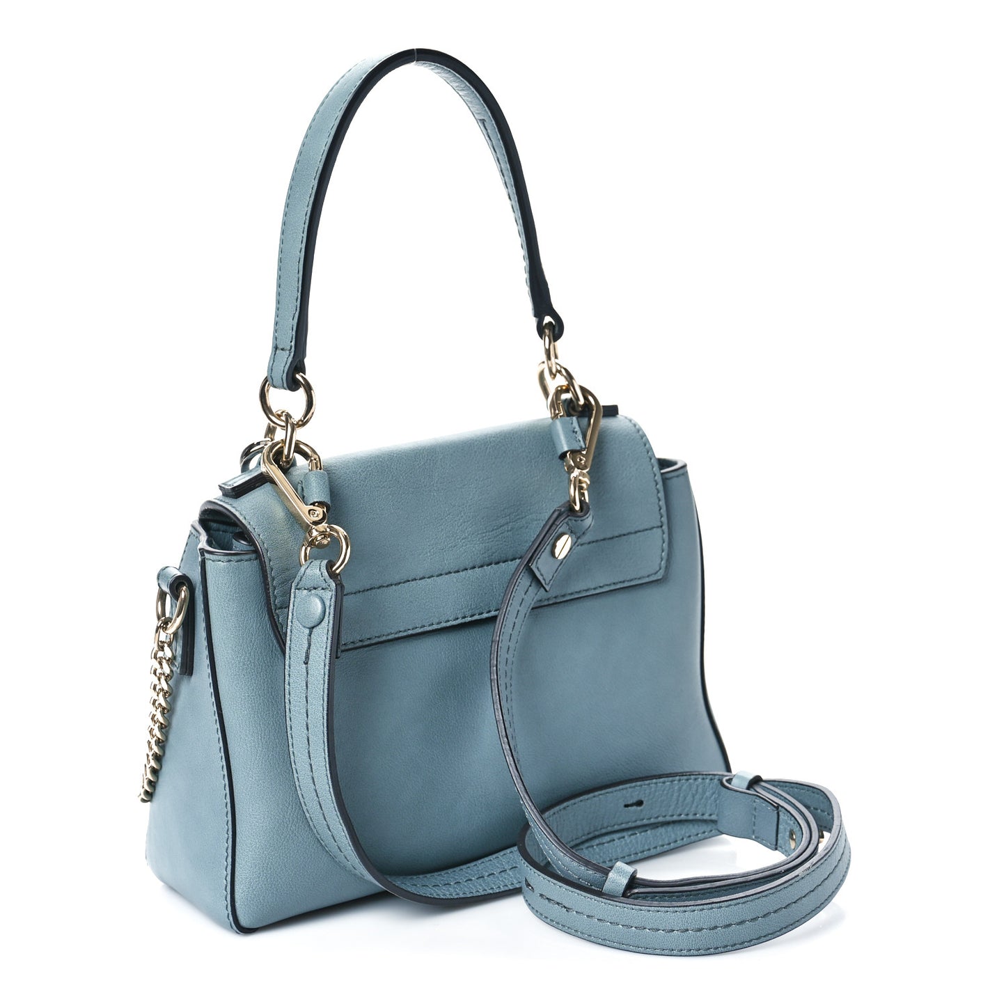 Calfskin Mini Faye Day Shoulder Bag Cloudy Blue