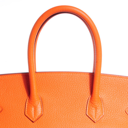 Hermes Taurillon Clemence Birkin 35 Feu Orange 7 of 29