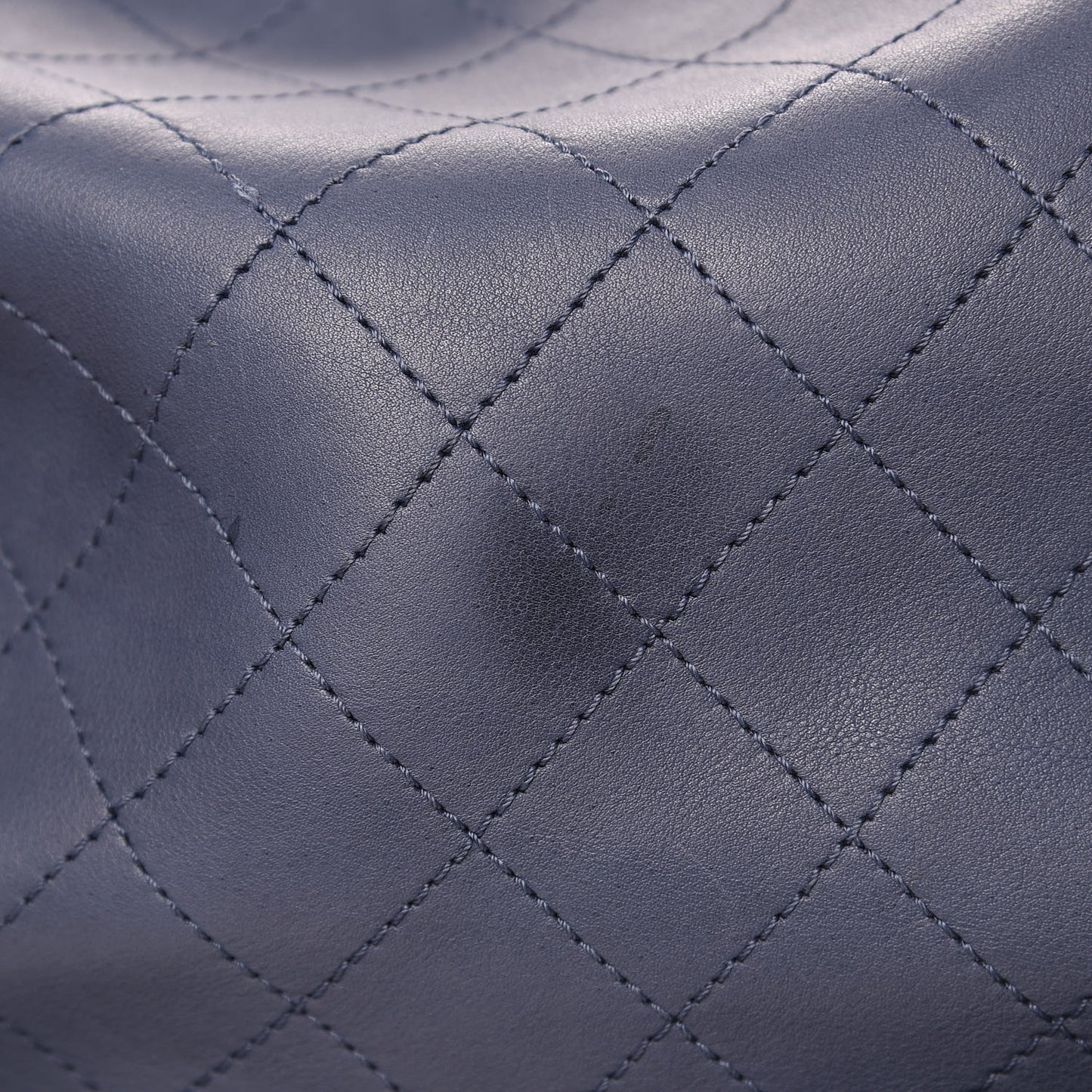 Calfskin Stitched Large Drawstring CC Bag Blue