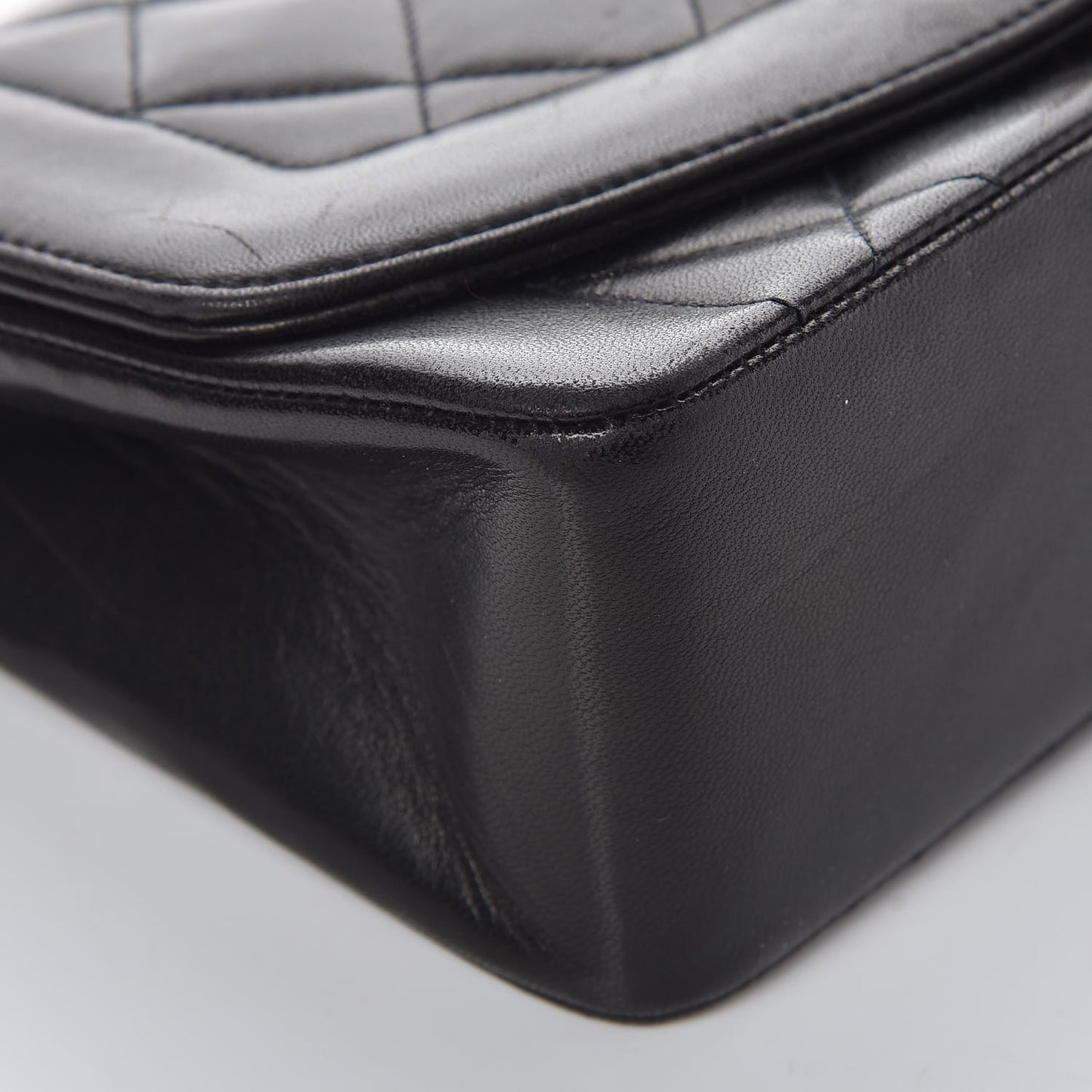 Lambskin Quilted Small Single Flap Black