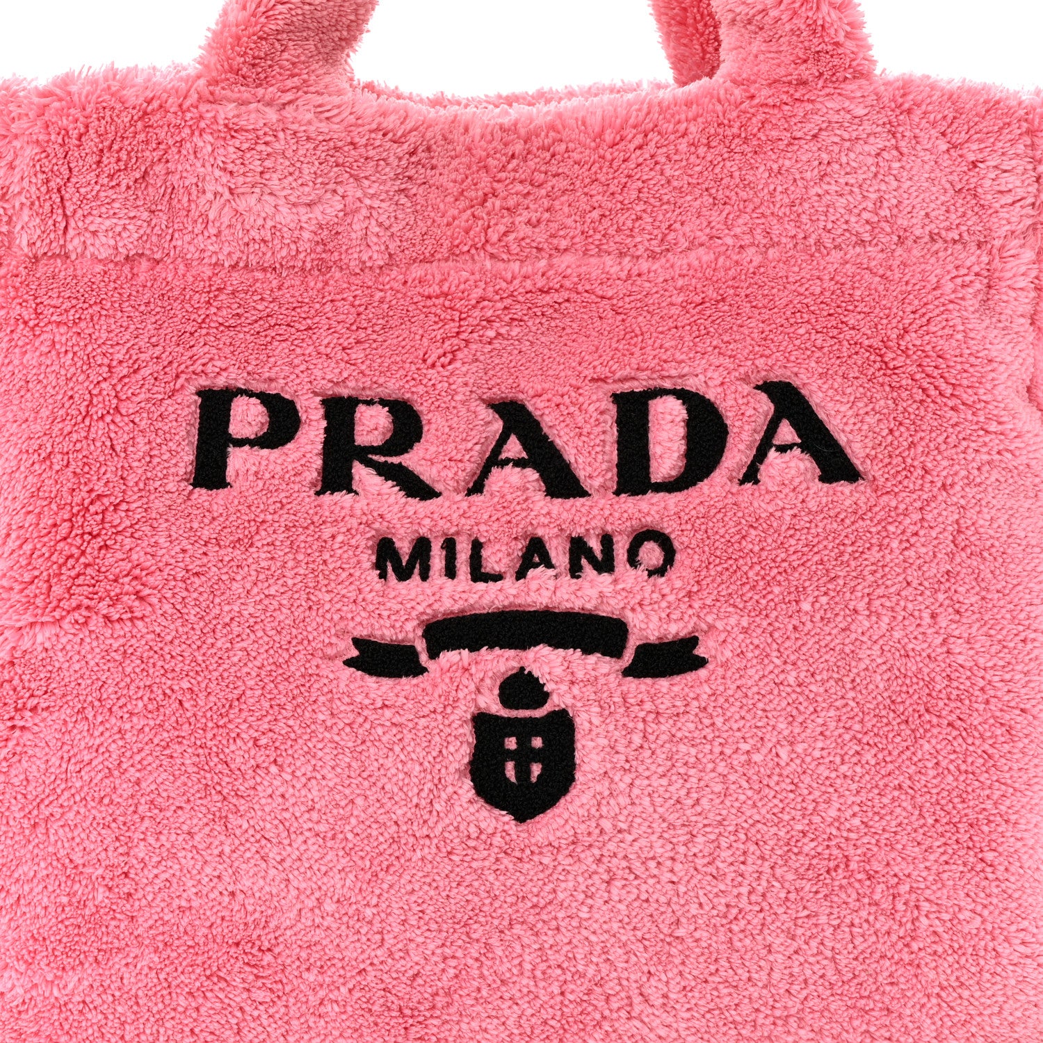 Prada Terry Cloth Tote Bag Petalo Black 8 of 10
