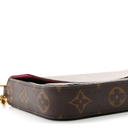 Louis Vuitton Monogram Pochette Felicie Chain Wallet Fuchsia 9 of 10