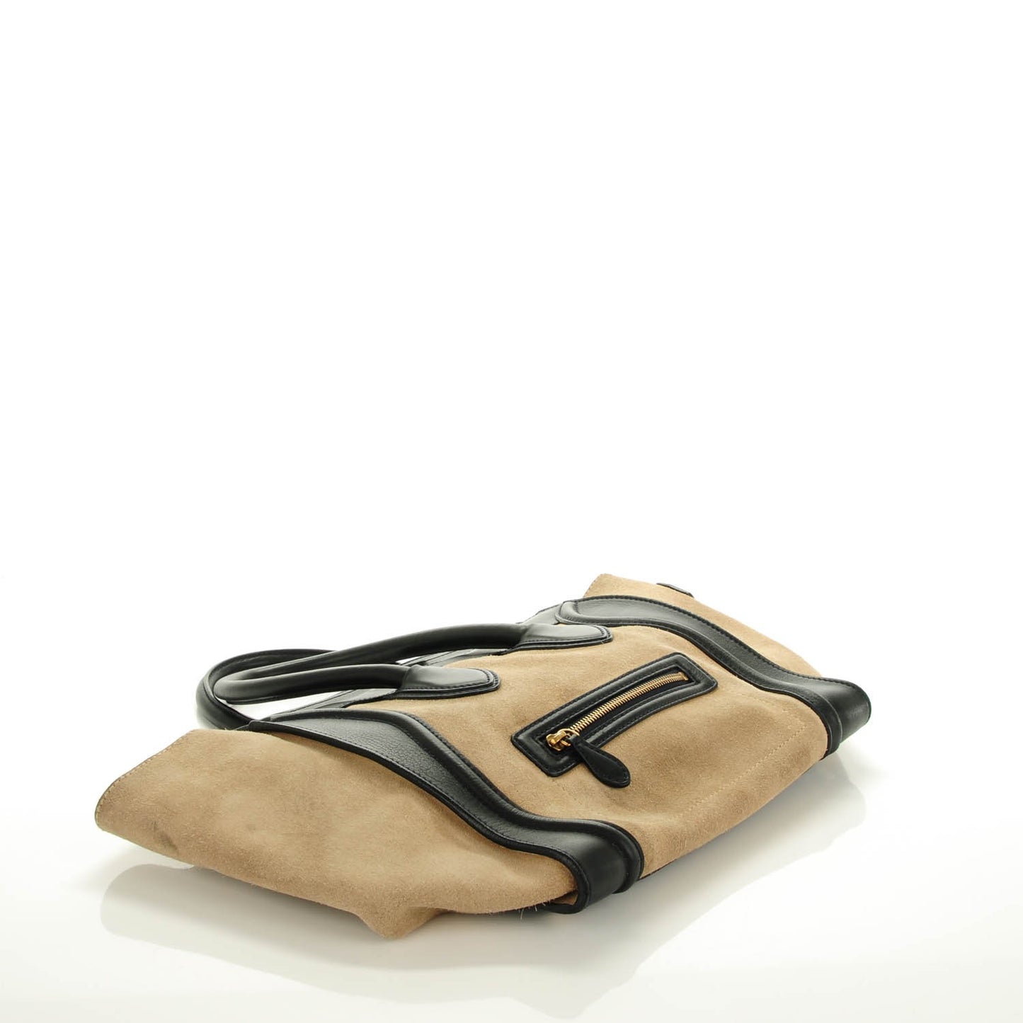 Smooth Calfskin Suede Mini Bi-Color Luggage Navy Dune