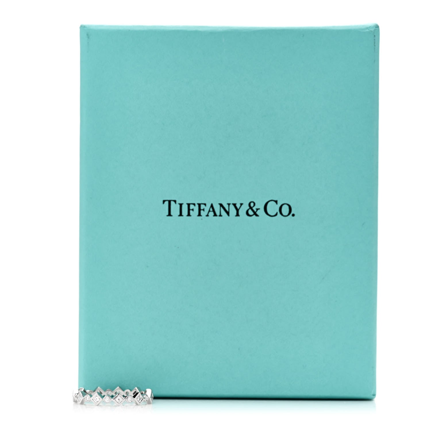 Tiffany Platinum Diamond Jazz Band Ring 54 7 5 of 5