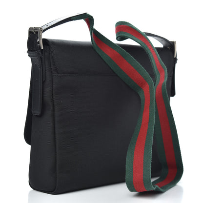 Gucci Techno Canvas Web Large Flap Messenger Bag Black 2 of 9