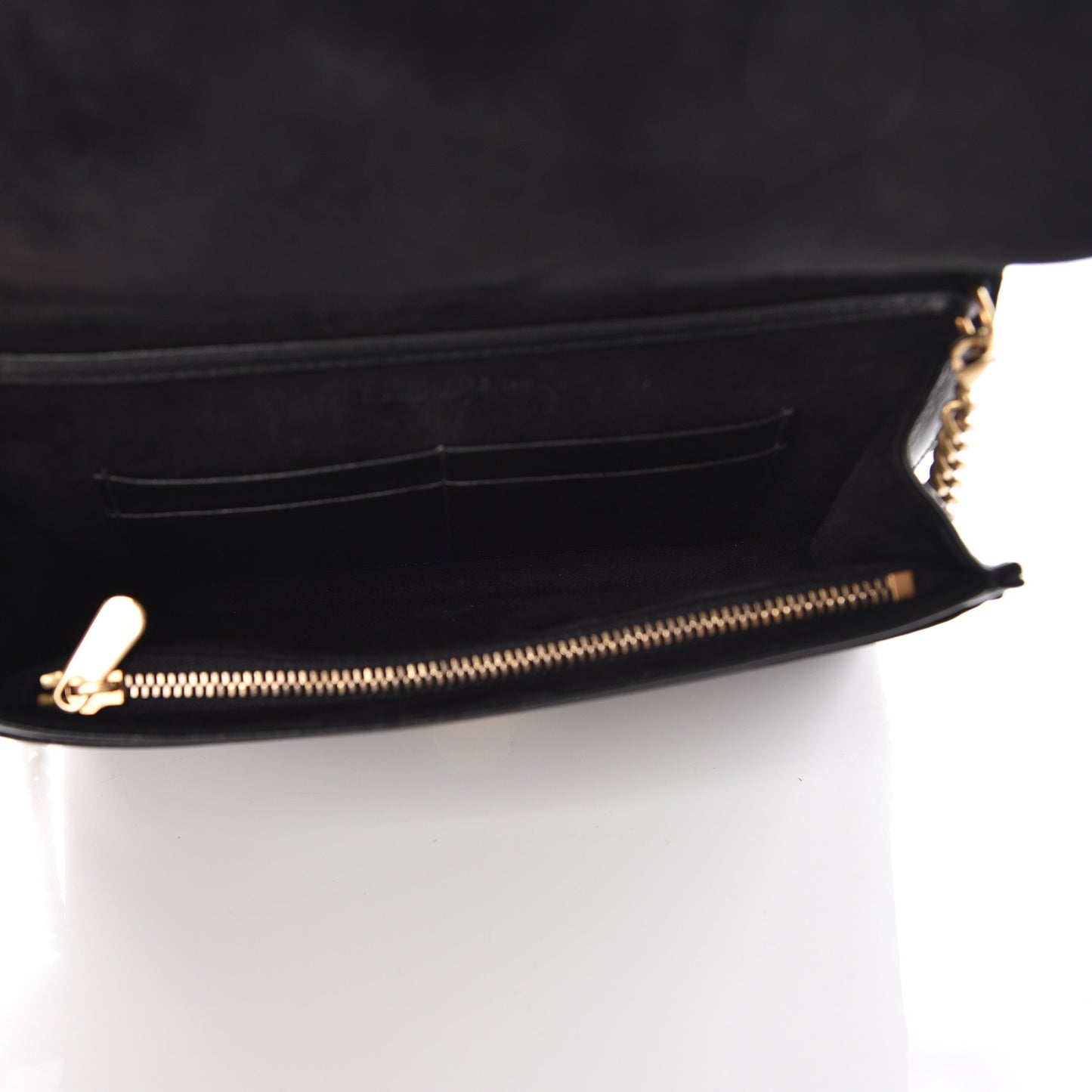 Calfskin Studded Diorama Wallet on Chain Pouch Black