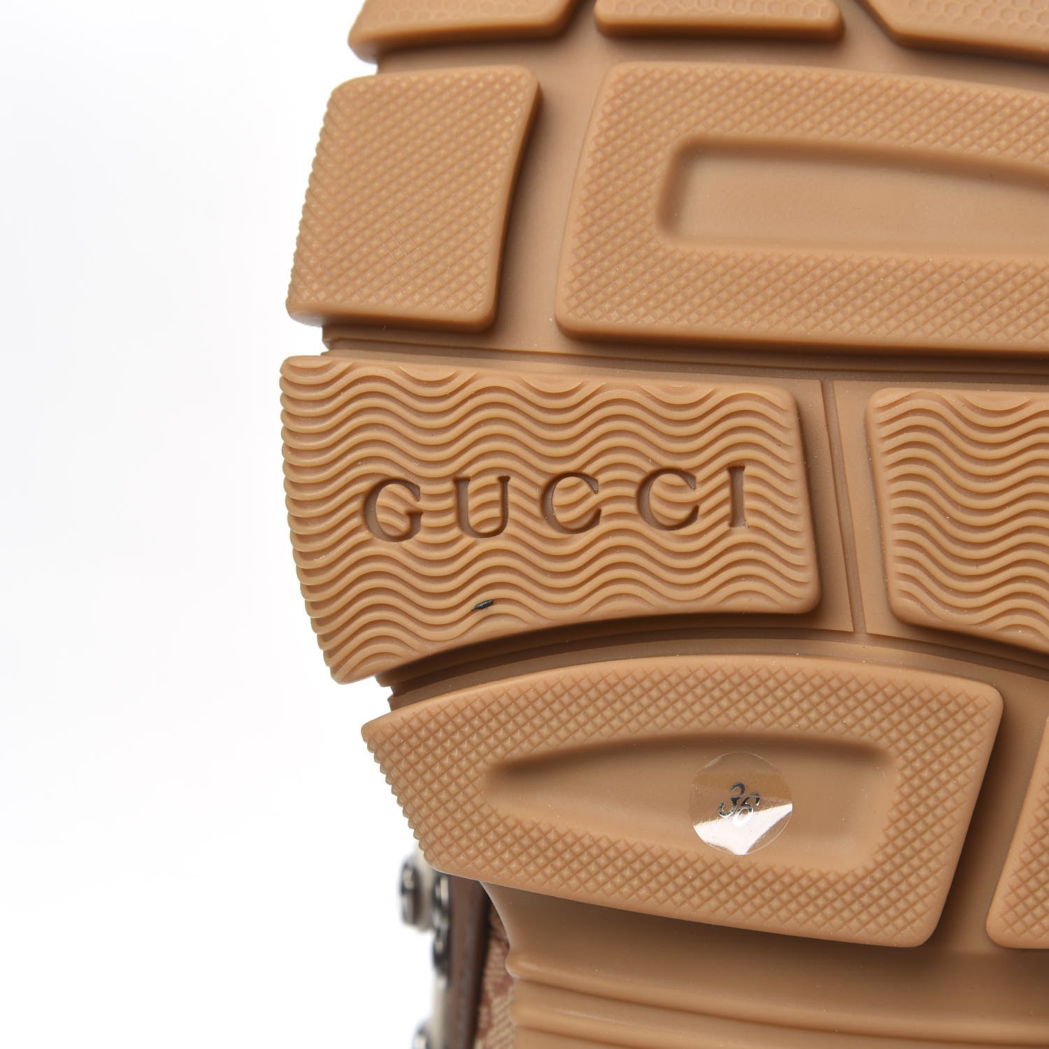 Gucci X SEGA Suede Calfskin GG Monogram Womens Flashtrek High-Top Sneakers 36 New Cuir Beige Ruggine 7 of 9