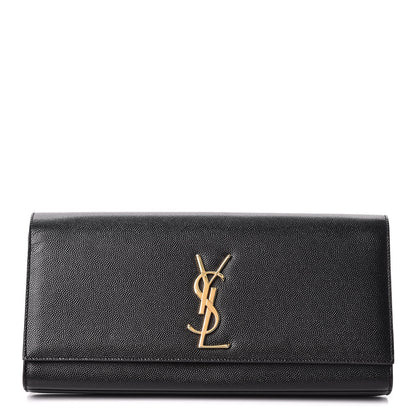 Saint Laurent Grain De Poudre Monogram Cassandre Clutch Black 1 of 14
