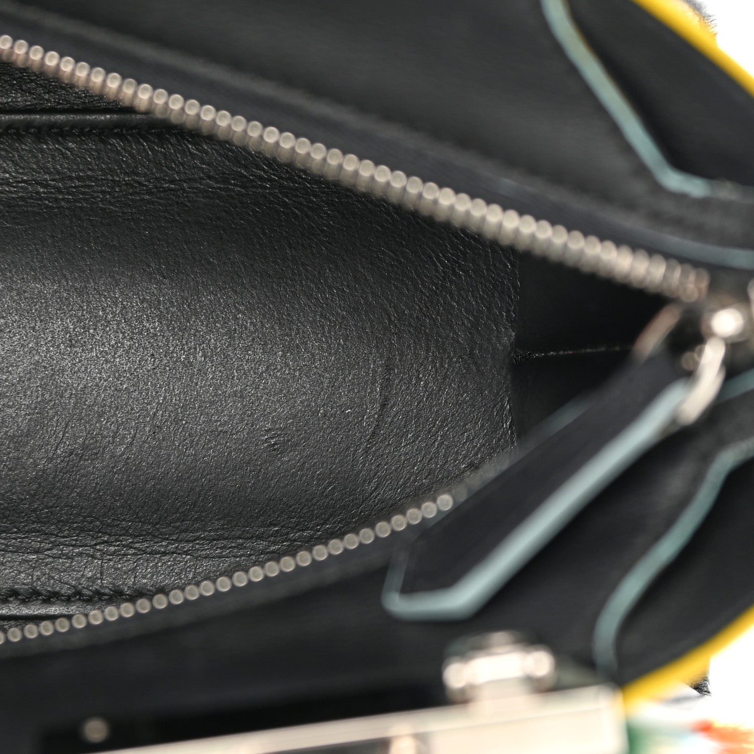 Fendi Vitello Dolce Mink Fur Pom Pom Mini 3jours Tote Black Multicolor 12 of 15