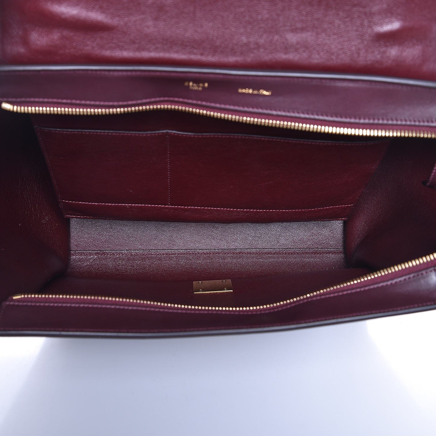 Smooth Calfskin Medium Tri-color Trapeze Orchid Burgundy Tan