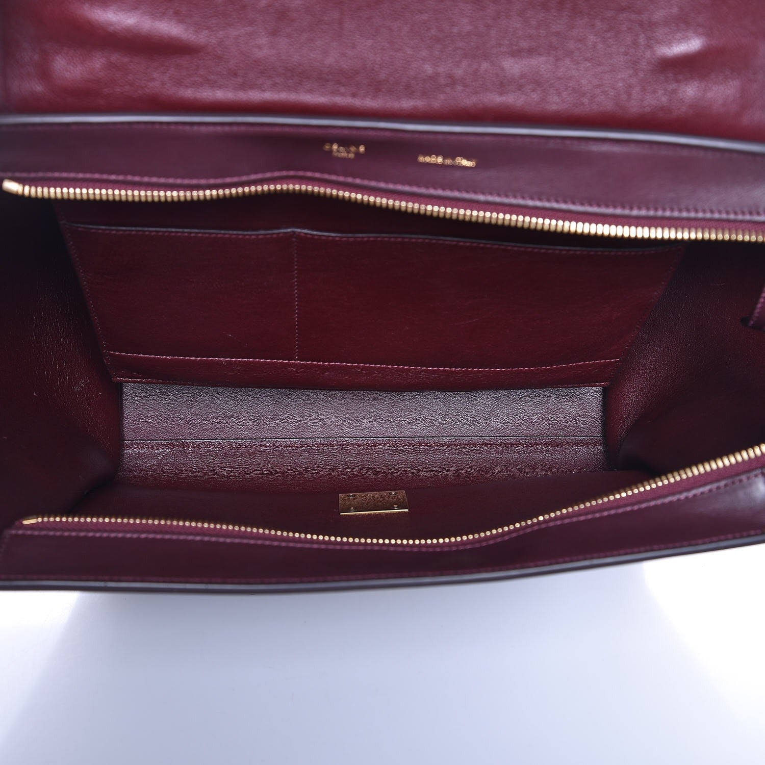 Celine Smooth Calfskin Medium Tri-color Trapeze Orchid Burgundy Tan 5 of 6