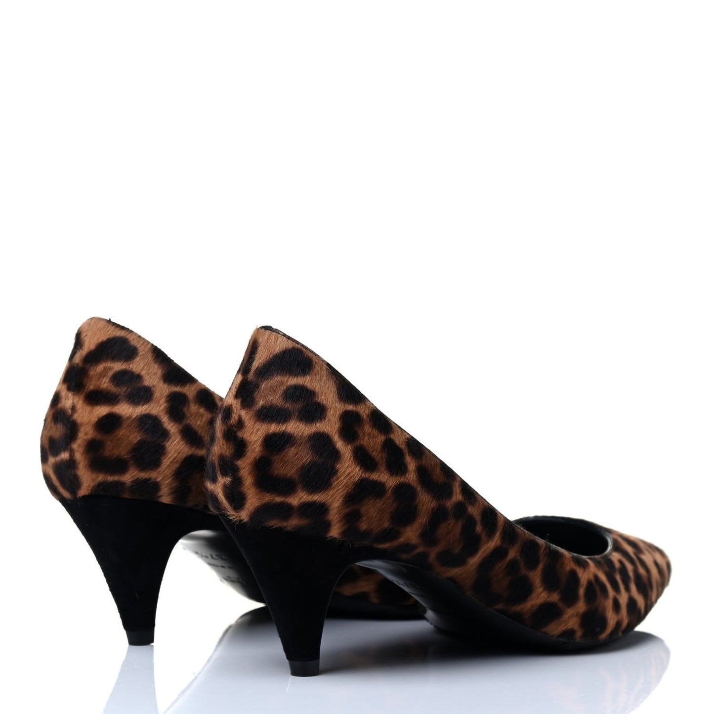 Calf Hair Leopard Print Pumps 37.5 Brown