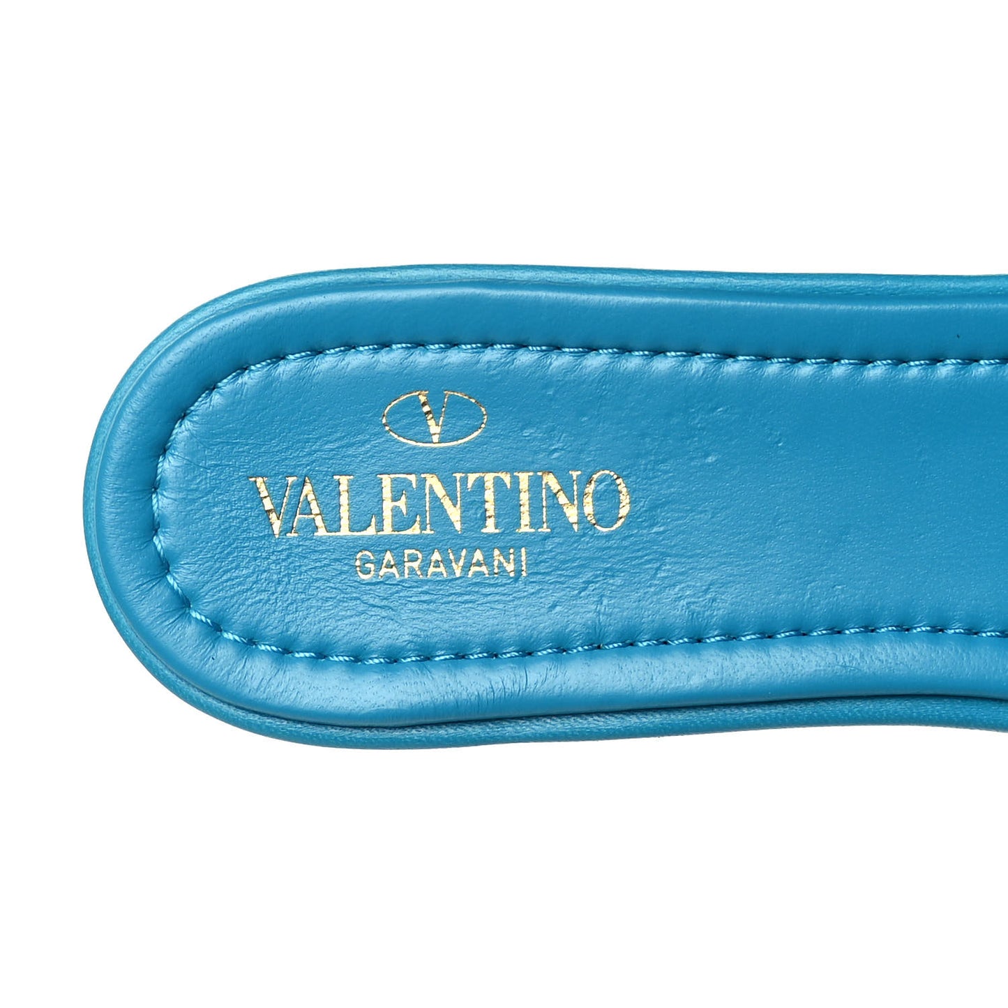 Nappa Roman Stud Flat Slide Sandals 39 Sky Fall