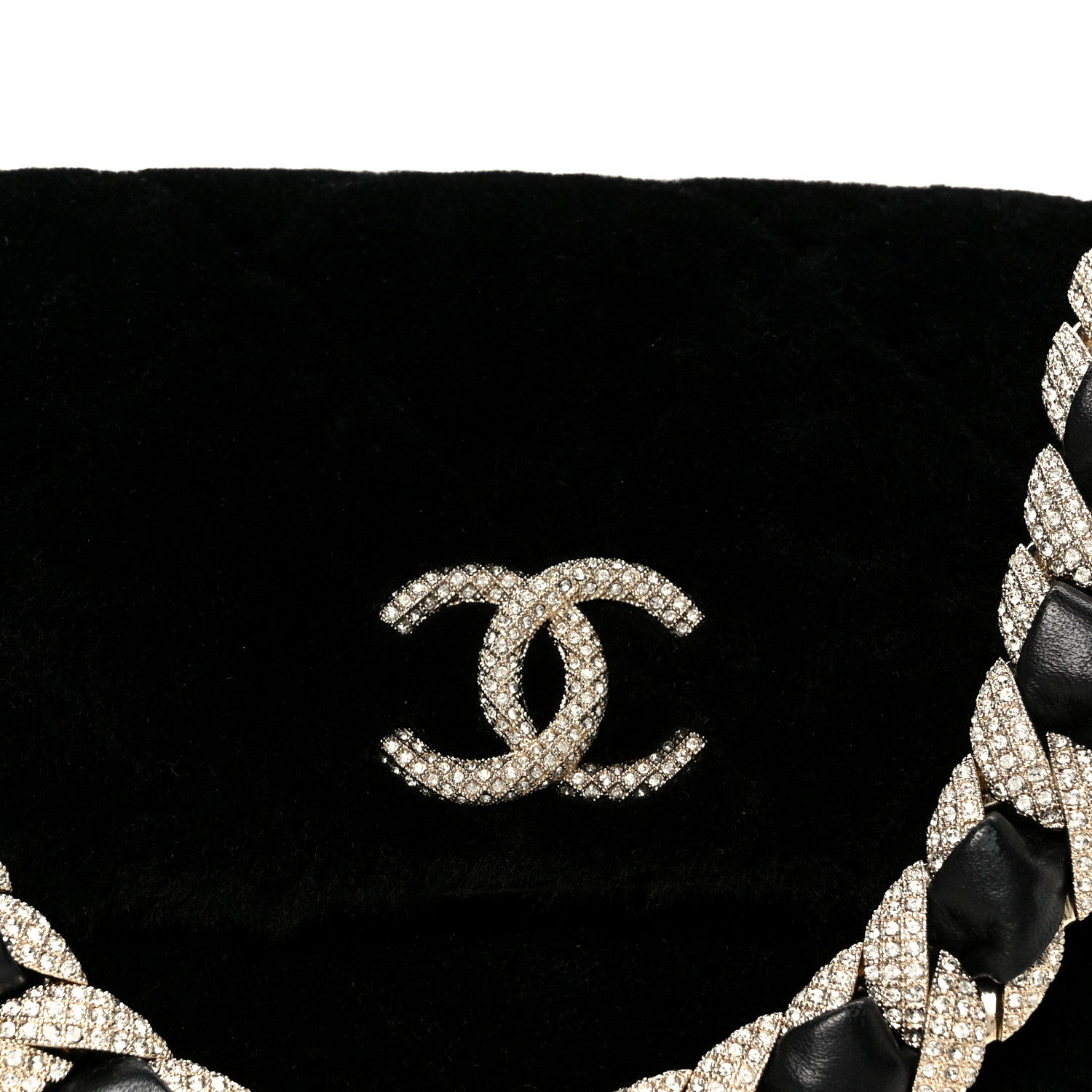 Chanel Shearling Lambskin Crystal Strass Flap Black 8 of 11