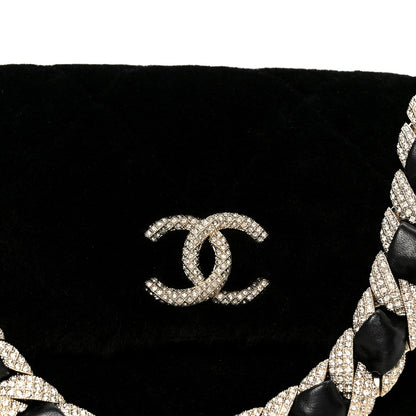 Chanel Shearling Lambskin Crystal Strass Flap Black 8 of 11