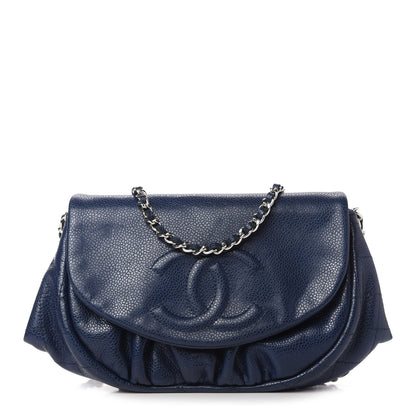 Chanel Caviar Half Moon Wallet On Chain WOC Navy 1 of 11