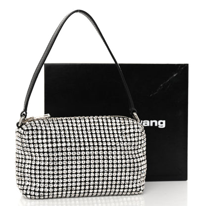 Alexander Wang Mesh Crystal Rhinestone Mini Heiress Pouch Black Silver 10 of 10