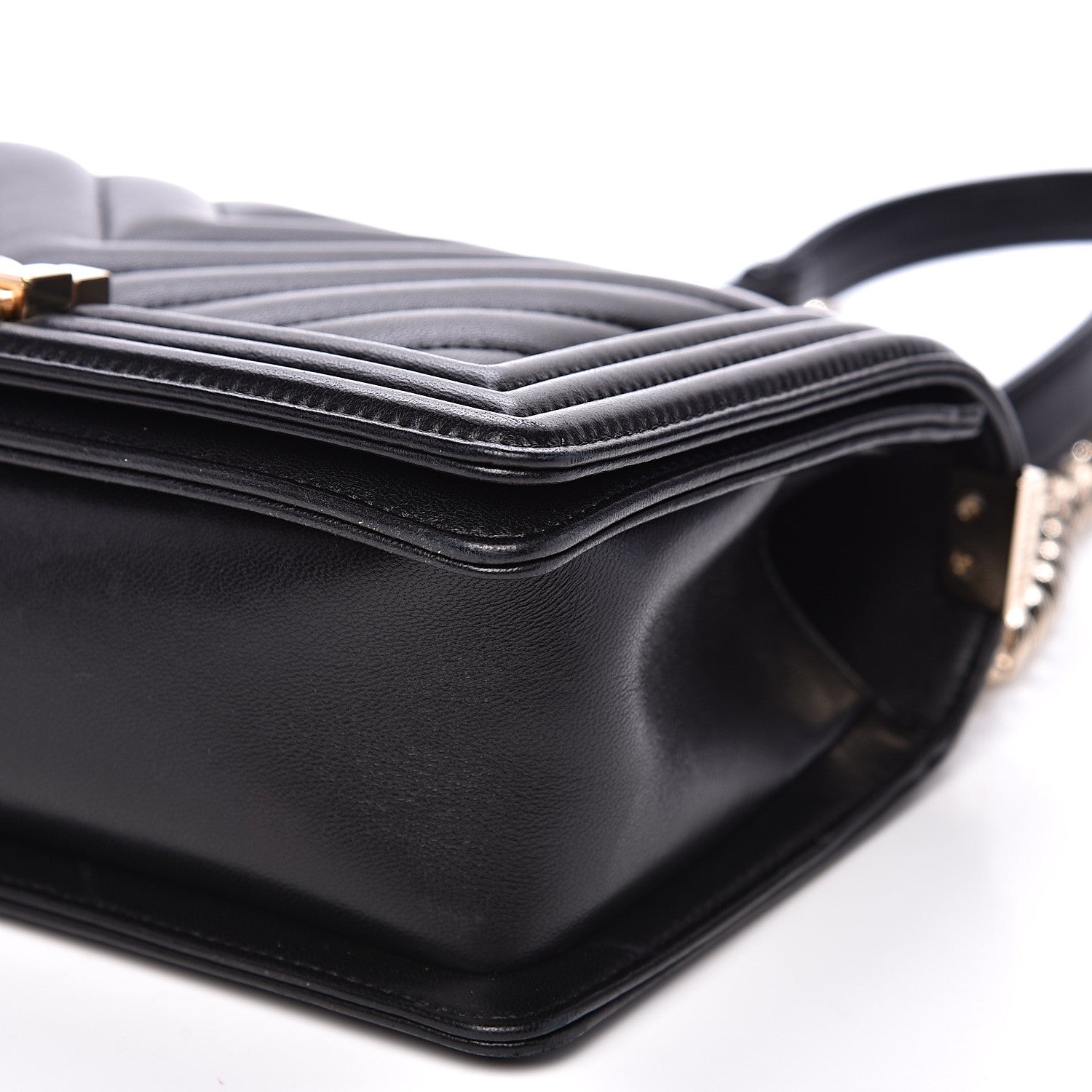 Chanel Calfskin Chevron Quilted Medium Boy Flap Black 8 of 14