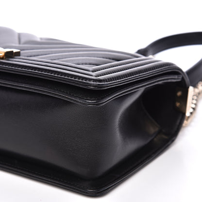 Chanel Calfskin Chevron Quilted Medium Boy Flap Black 8 of 14