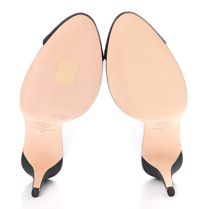 Chanel Lambskin Grosgrain Cap Toe CC Pumps 37 White Black 9 of 9