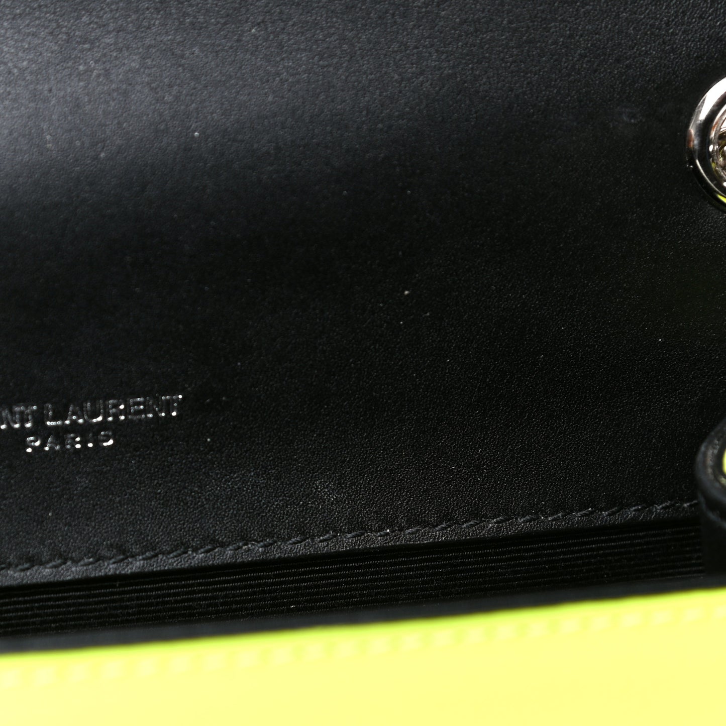 Patent Grain de Poudre Small Monogram Kate Satchel Neon Yellow
