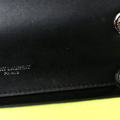 Saint Laurent Patent Grain de Poudre Small Monogram Kate Satchel Neon Yellow 12 of 14