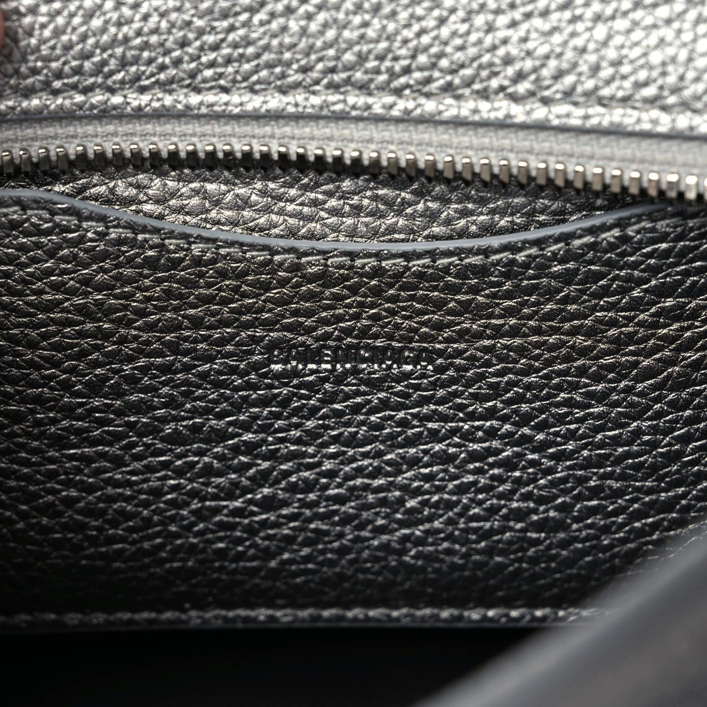 Metallic Grained Calfskin Neo Classic Silver Hardware Mini City Silver