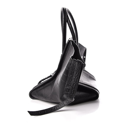Celine Crocodile Embossed Calfskin Medium Phantom Luggage Black 17 of 18