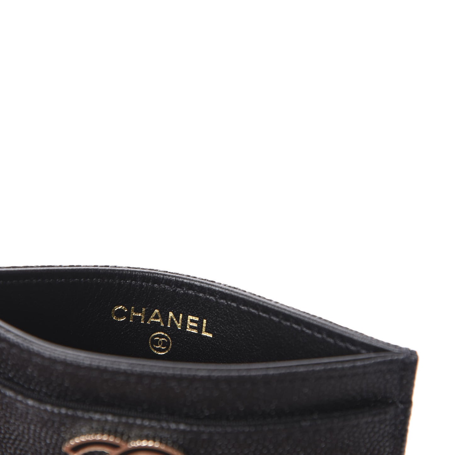 Caviar Quilted Vintage Mademoiselle Card Holder Black