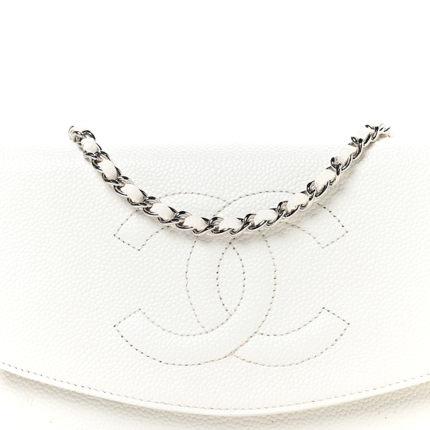 Caviar Timeless CC Wallet on Chain WOC White