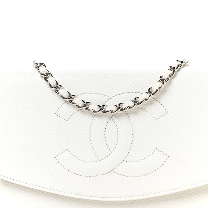 Chanel Caviar Timeless CC Wallet on Chain WOC White 9 of 11