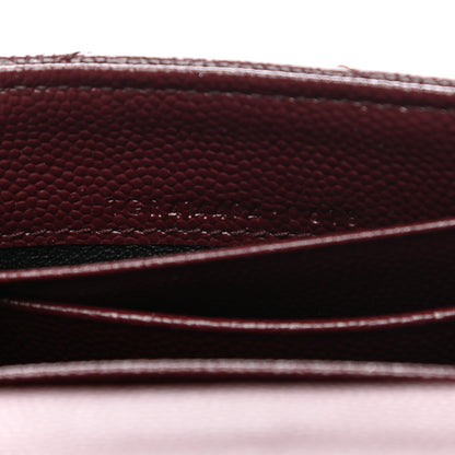 Saint Laurent Grain De Poudre Matelasse Chevron Small Monogram Envelope Wallet Bordeaux 6 of 6