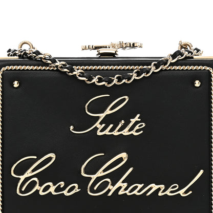 Chanel Lambskin Room Card Minaudiere Evening Bag Black Gold 8 of 11