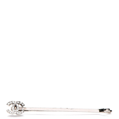 Chanel Crystal CC Hair Clip Pin Silver 1 of 4