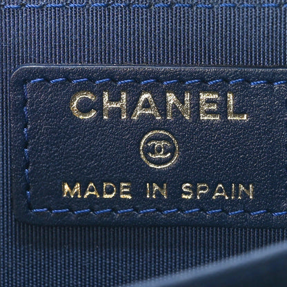 Chanel Caviar Quilted Boy Zip Around Coin Purse Wallet Navy Blue 6 of 10