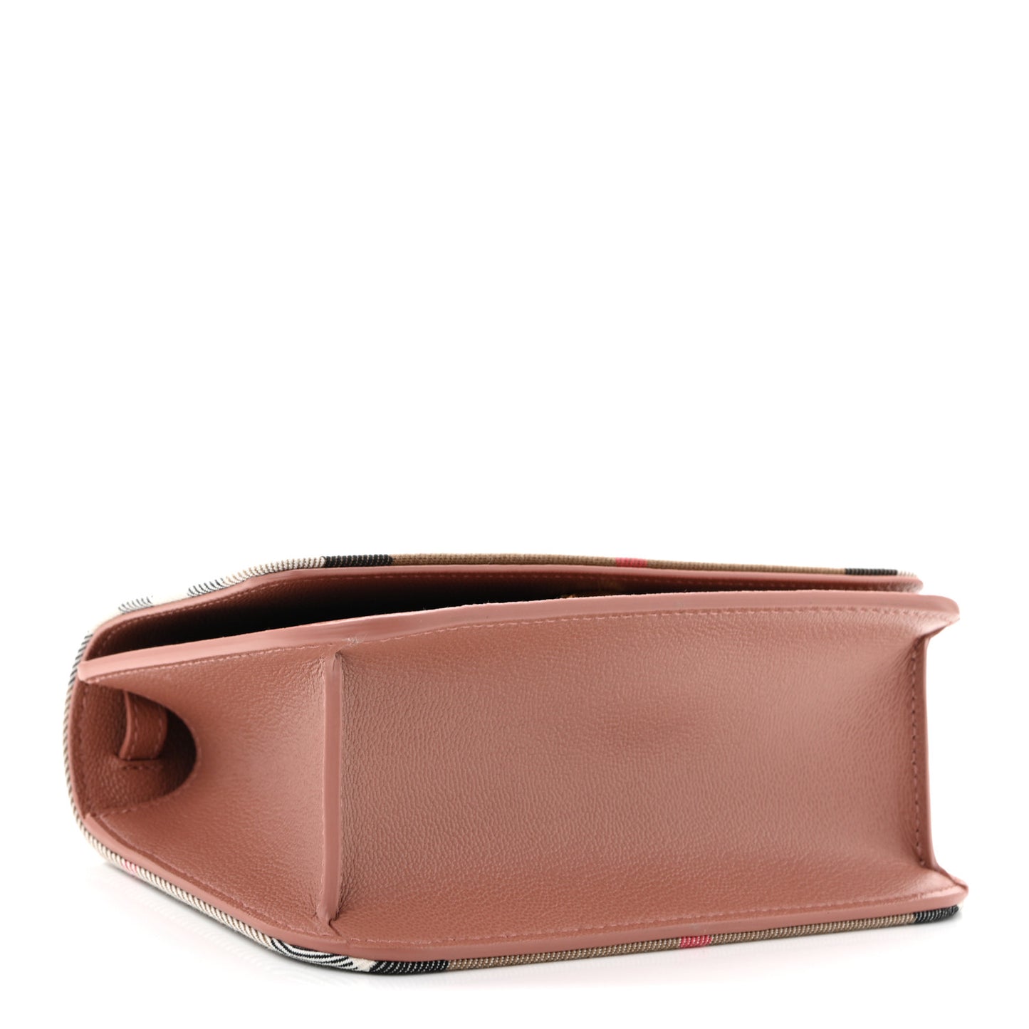 Grained Calfskin House Check Small Madison Shoulder Bag Dusty Pink