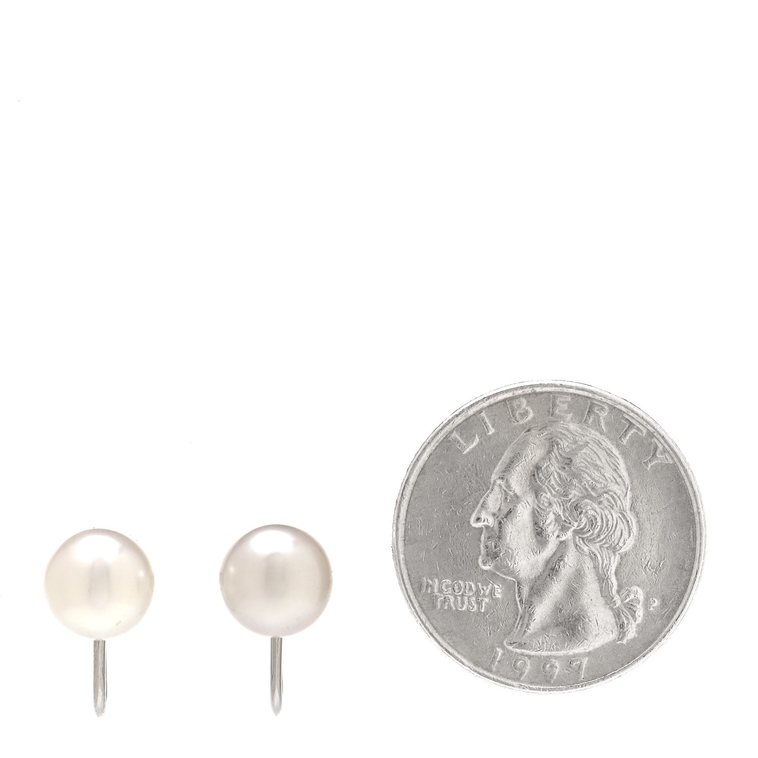 Mikimoto 18K White Gold Akoya Pearl 8.5mm Screw Back Earrings 3 of 5