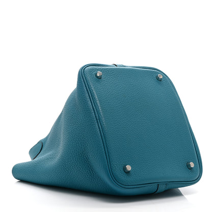 Hermes Taurillon Clemence Picotin Lock 22 MM Bleu Izmir 4 of 10