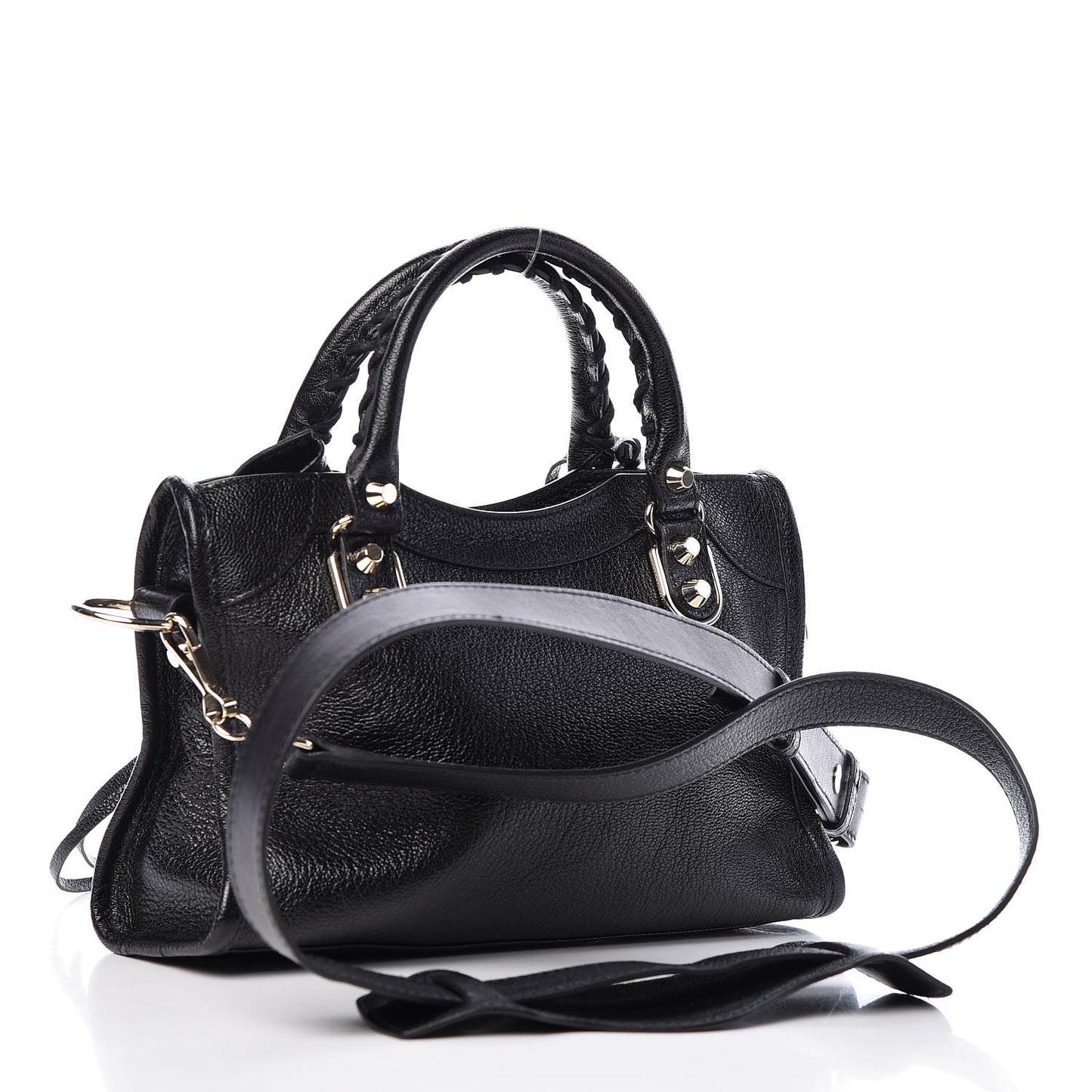 Chevre Gold Metallic Edge Hardware Mini City Black