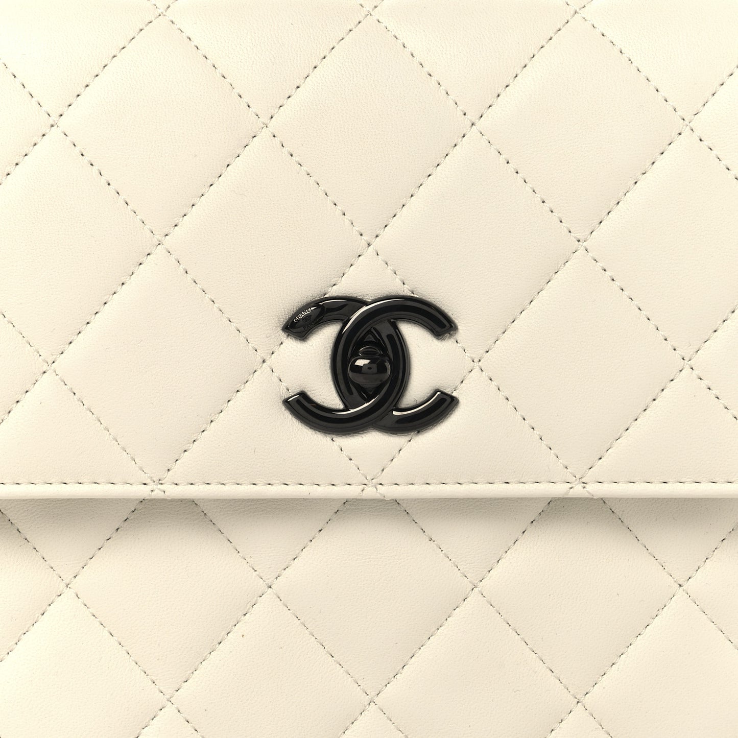 Lambskin Quilted Medium Trendy CC Dual Handle Flap Bag White